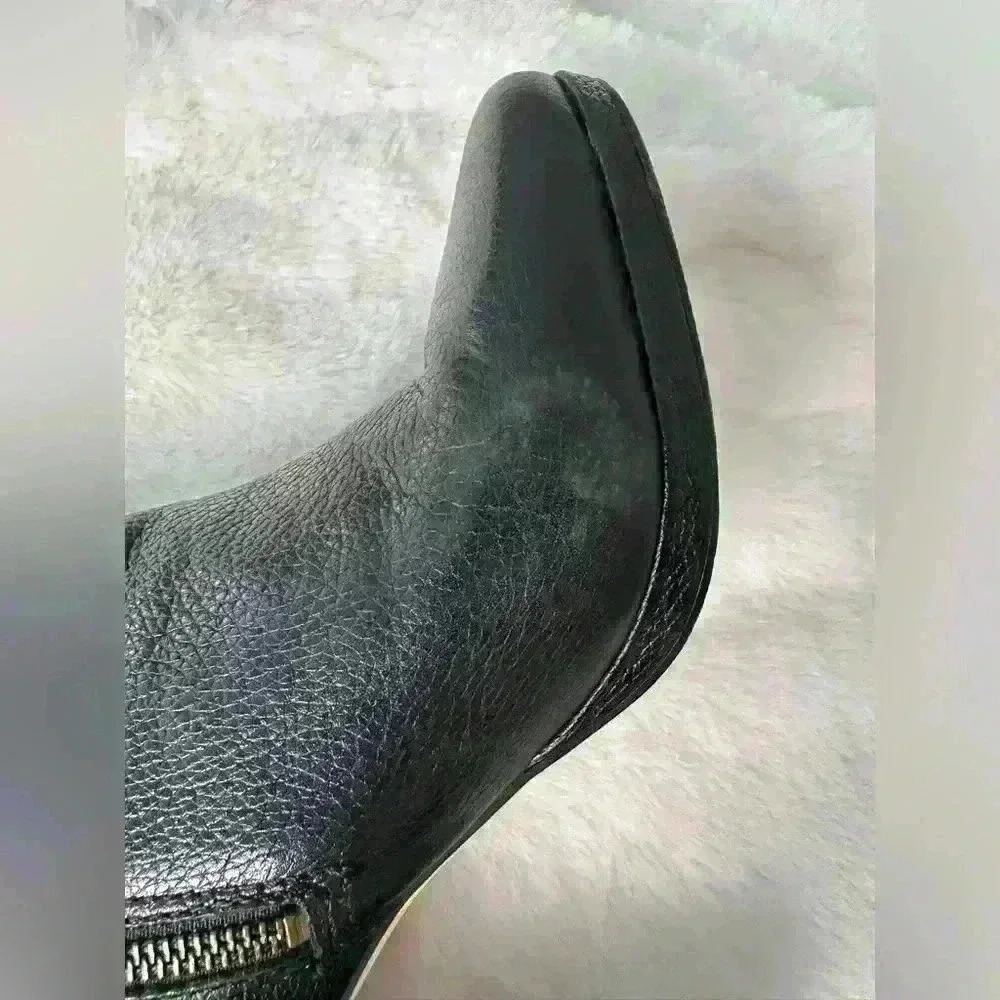 Kate Spade New York Bridgette Black Leather Heeled Ankle Booties Size 9M - Picture 8 of 14